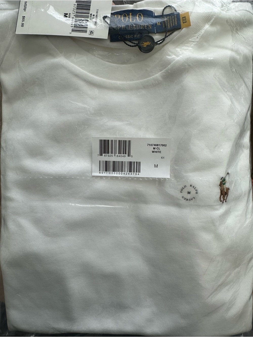 Polo by Ralph Lauren White Crewneck Tee with Gold Pony